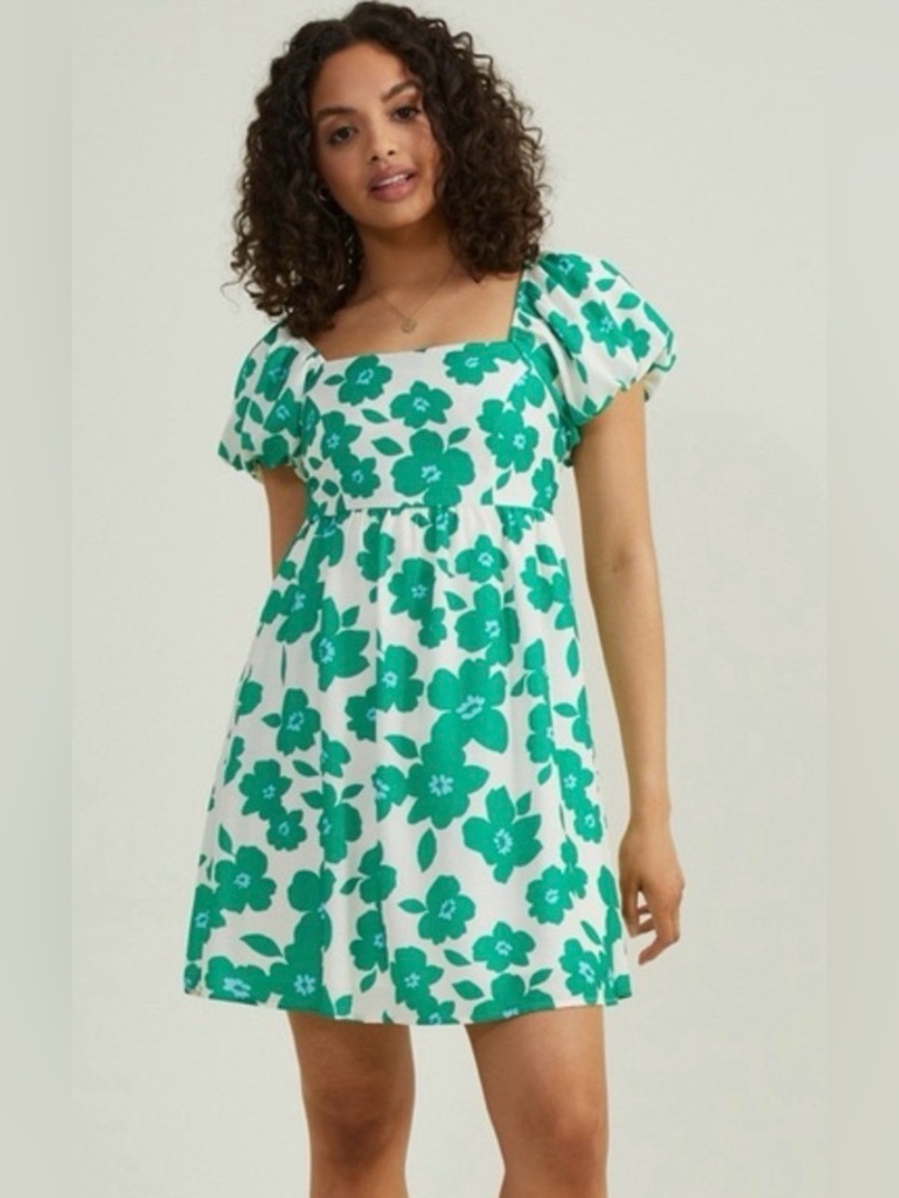 ALTAR'D STATE FLORAL PUFF SLEEVE MINI DRESS